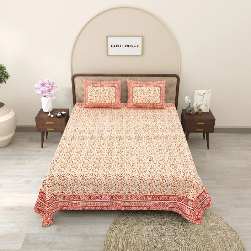 Softra Cotton Bedsheet (Orange) - 240 TC media 3