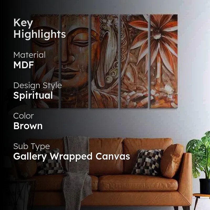 Blissful Buddha Wall Art - Five Piece Set media 2