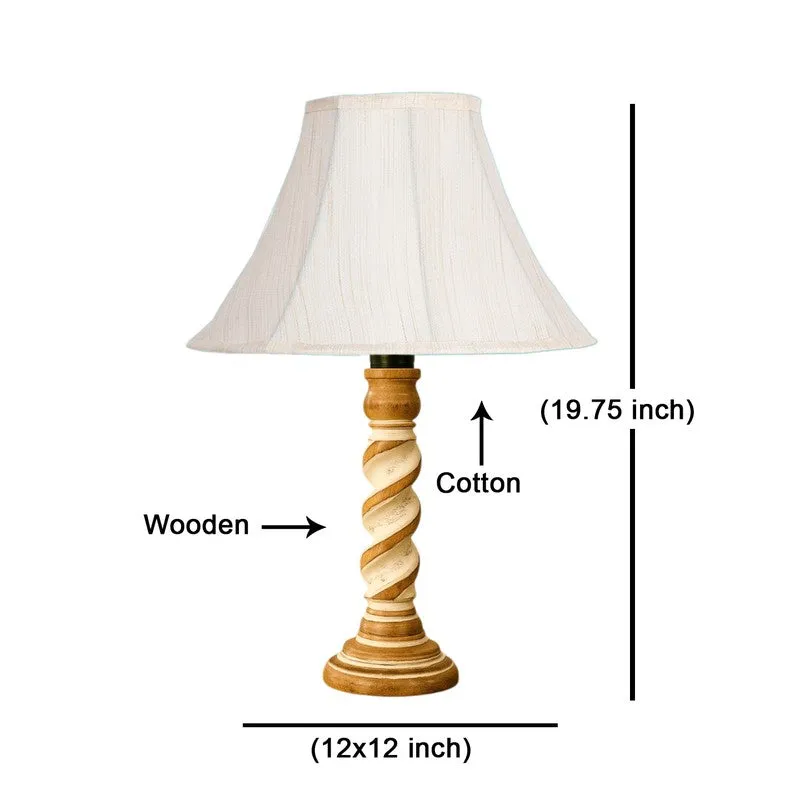 Modera Elvoa Wooden Table Lamp - Ivory media 8