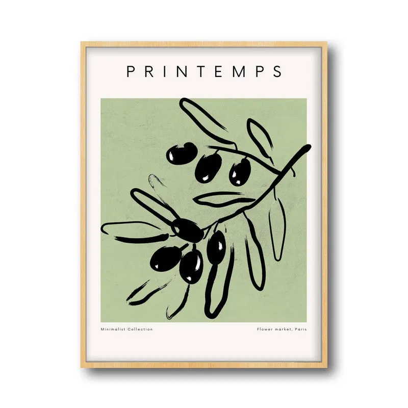 Spring Gestures Canvas Wall Painting With Brown Frame media 3