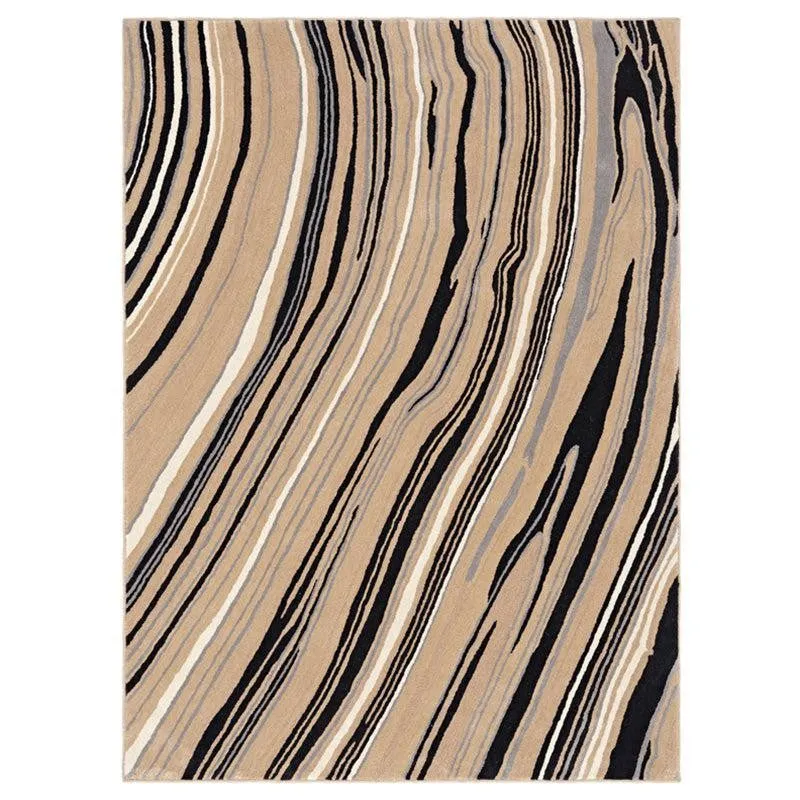 Bastet Hand Tufted Abstract Wool & Nylon Carpet - Black media 1