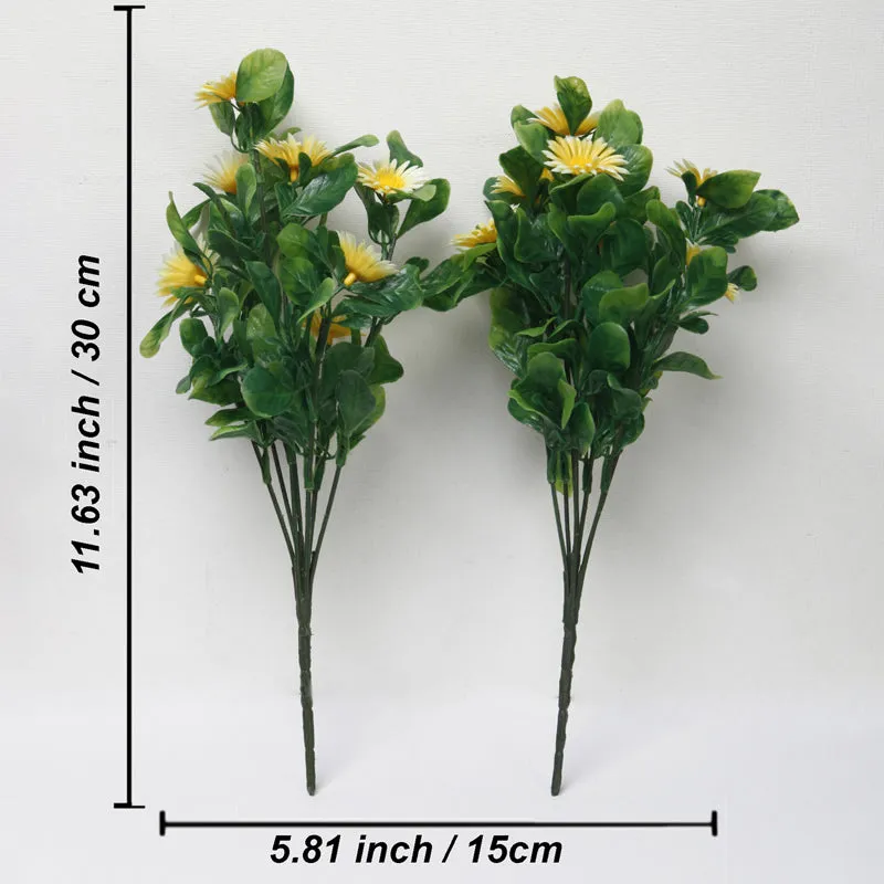 Faux Yellow Daisy Bunch - Set Of Two media 4