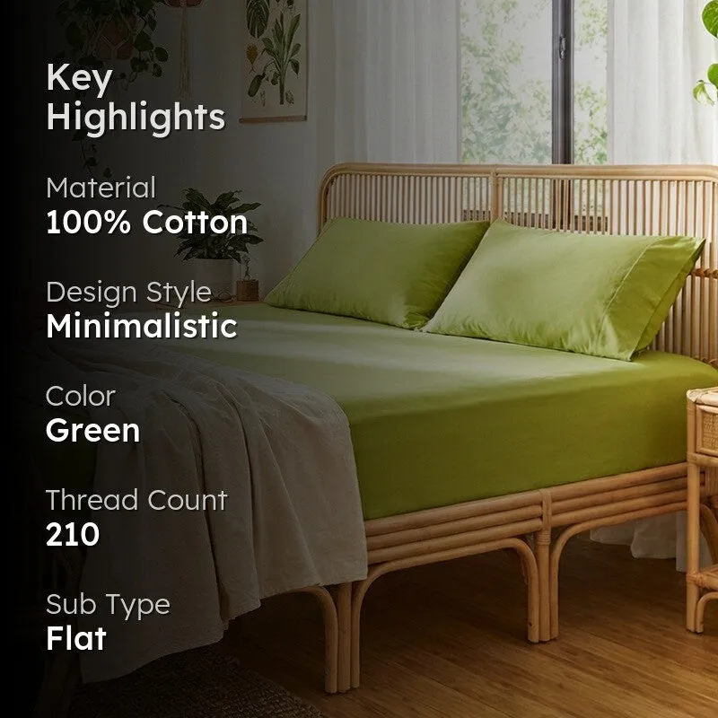 Cotton Candy Cotton Bedsheet (Moss Green) - 210 TC media 2