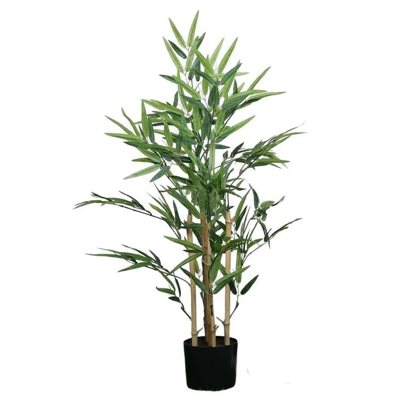 Artificial Bamboo Plant With Black Fiber Pot - 3 Feet media 6