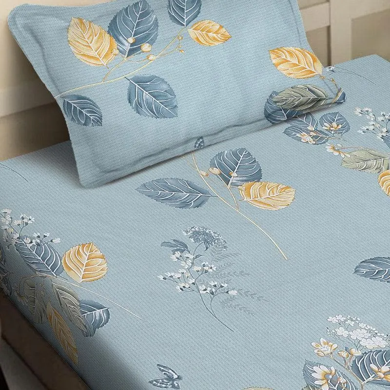 Agira Printed Cotton Bedsheet (Blue) - 200 TC media 3