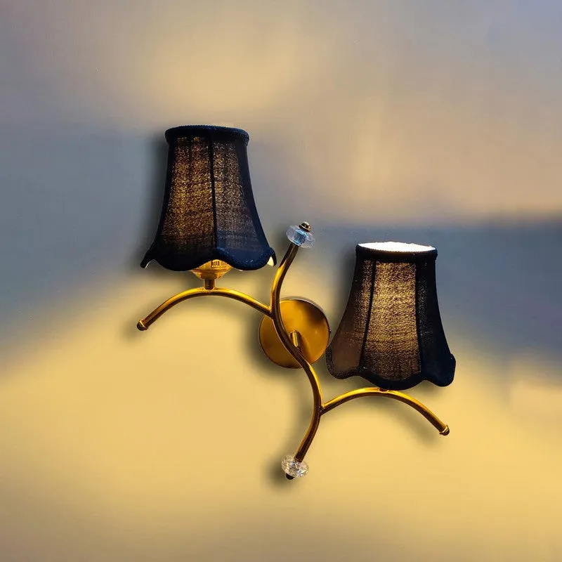 Aure lume Twin Cotton Wall Lamp - Black media 6