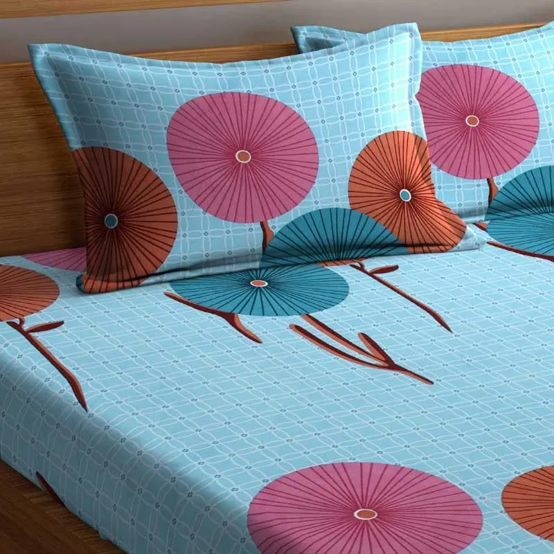 Dandelion Spark Printed Microfiber Bedsheet - 130 GSM media 5