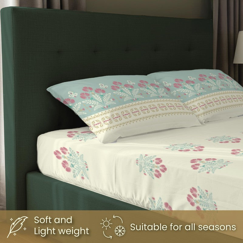 Urban Space Ethnic Blue Cotton Bedding Set (200 TC) - Four Piece Set media 5