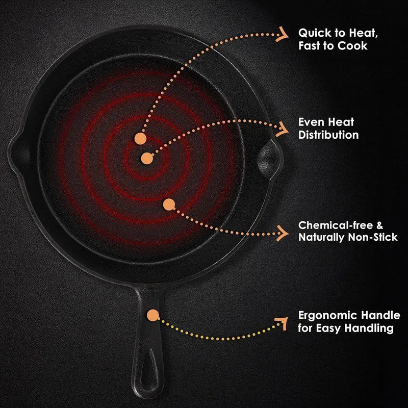 Solara Brewora Cast Iron Frying Pan with Handle - 1600 mL media 10