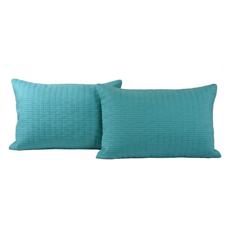 Diamond Quilted Cotton Pillow (Teal) - Set Of Two media 4