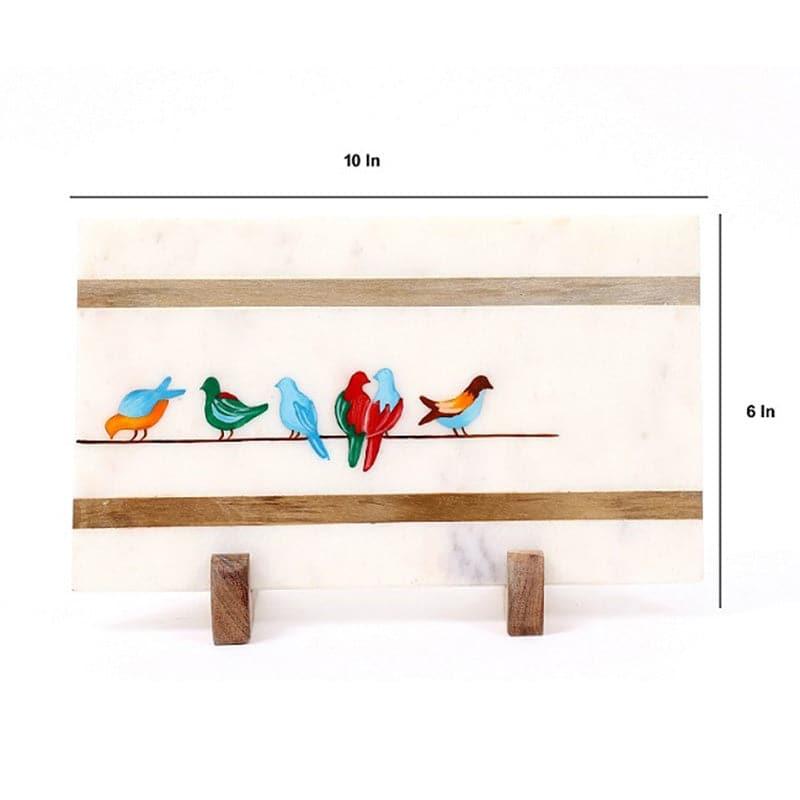 Chirpy Flock Hand Painted Marble Showpiece media 4
