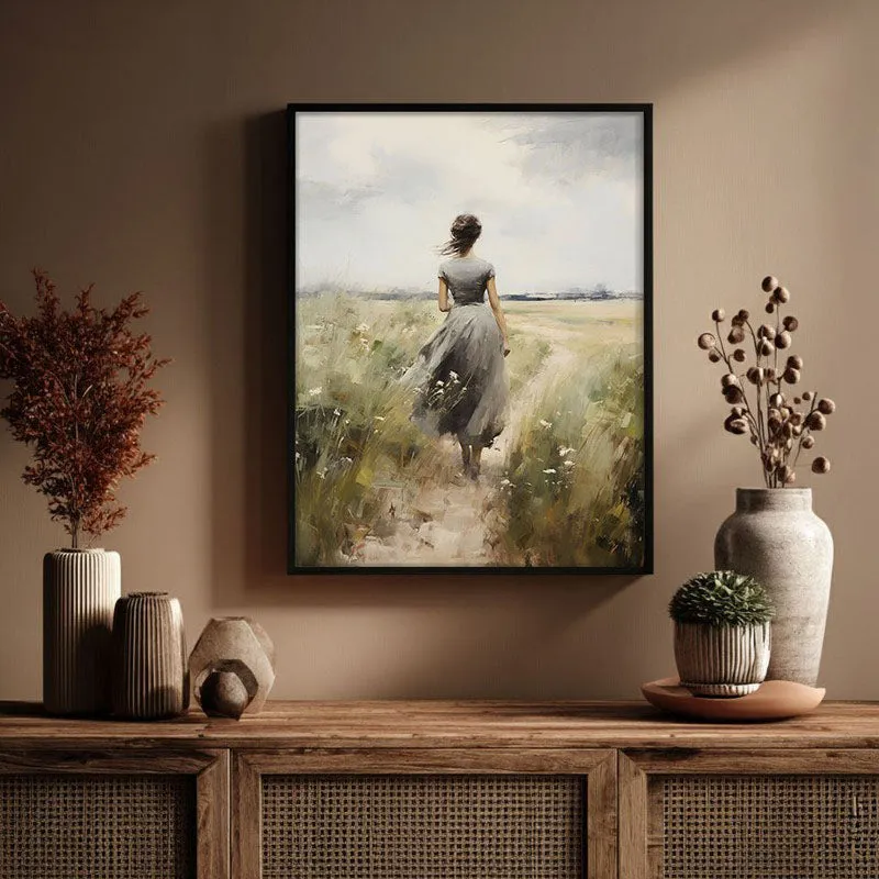 Fields of Solitude Archival Canvas Wall Art - Black Frame media 3
