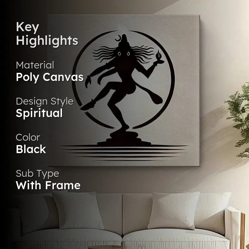 Nataraja Silhouette Poly Canvas Wall Painting media 2
