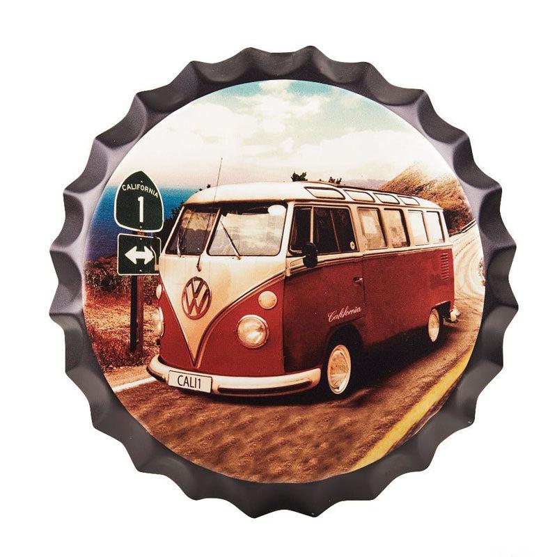 Volkswagen Bus Bottle Cap Metal Wall Accent media 3