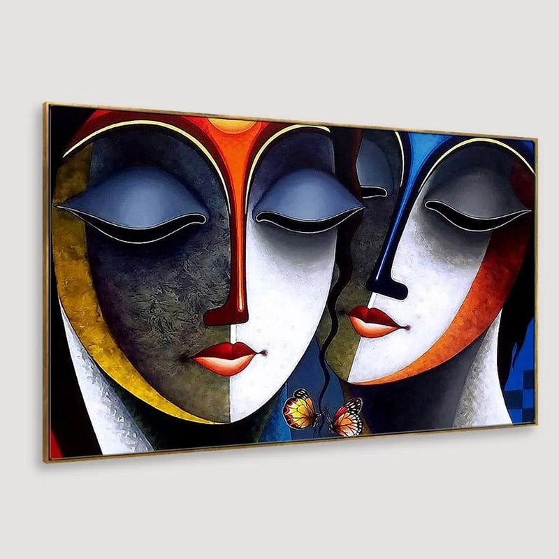 Radha Krishna Gradient Wall Painting media 4