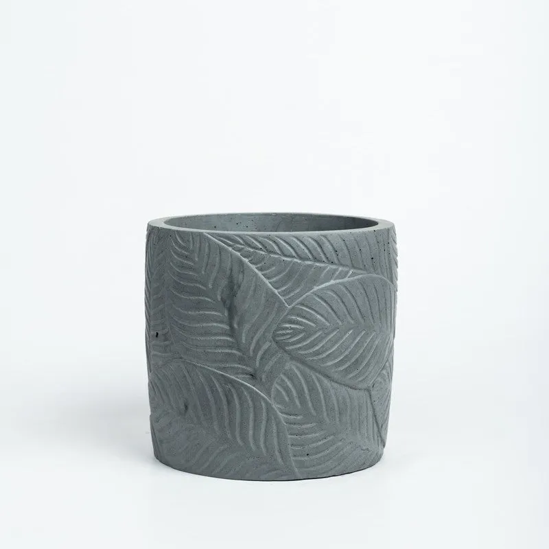 Leaf Print Planter - Grey media 3
