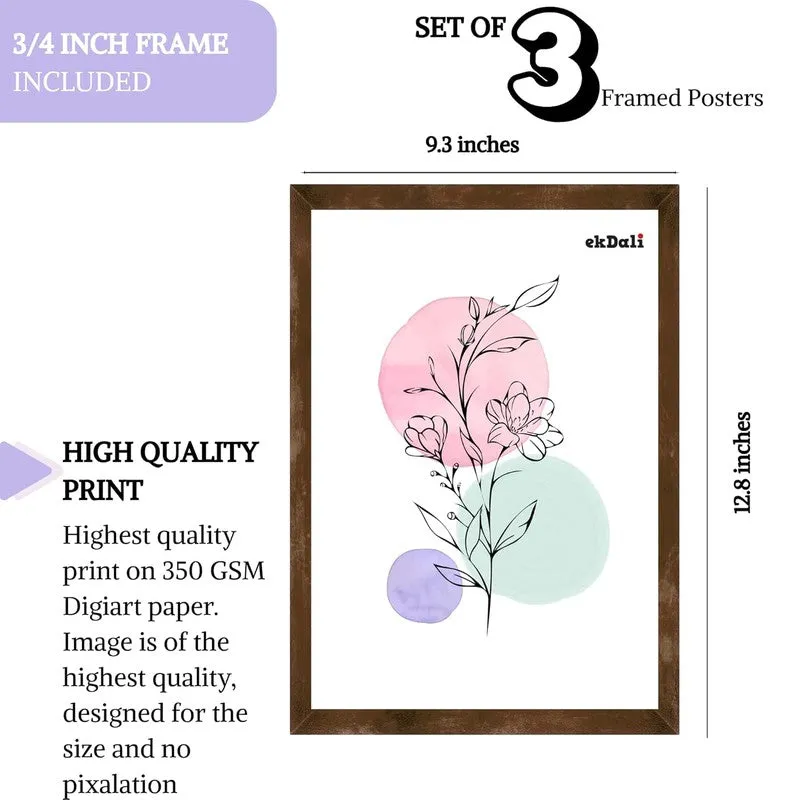 Dreamy Florals Paper Wall Painting With Frame - Brown media 10