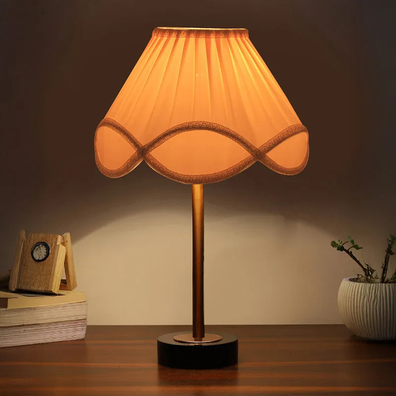 Valencia Rodin Wooden Table Lamp - OffWhite,Copper,Black media 1