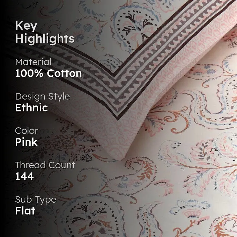 Abstract Paisley Cotton Bedsheet - 144 TC media 2