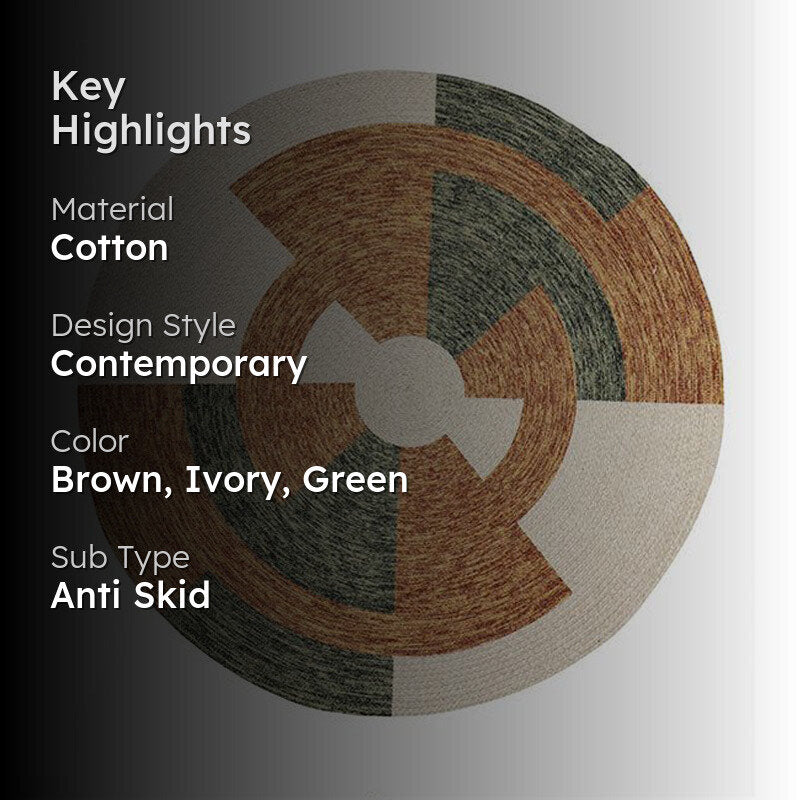 Estro Round Cotton Rug media 2