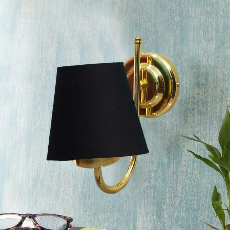Galora Fabric & Metal Wall Lamp - Black media 3