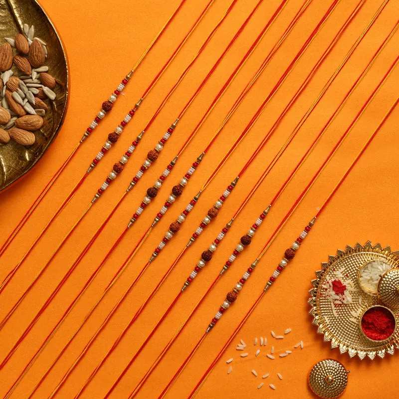 Rudraksha I Rakhi with Roli Chawal - Thirteen Piece Set media 1