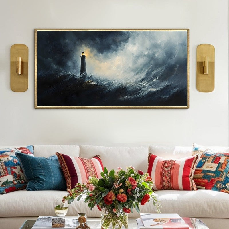 Wavebound Canvas Wall Painting With Frame