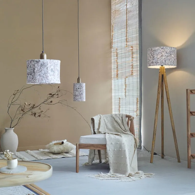Orange Tree Flake Fabric Ceiling Lamp - Beige media 6