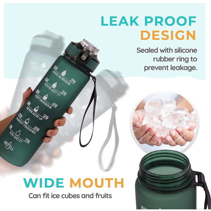 Solara Sportiq Plastic Water Bottle (1000 mL) - Hunter Green media 4