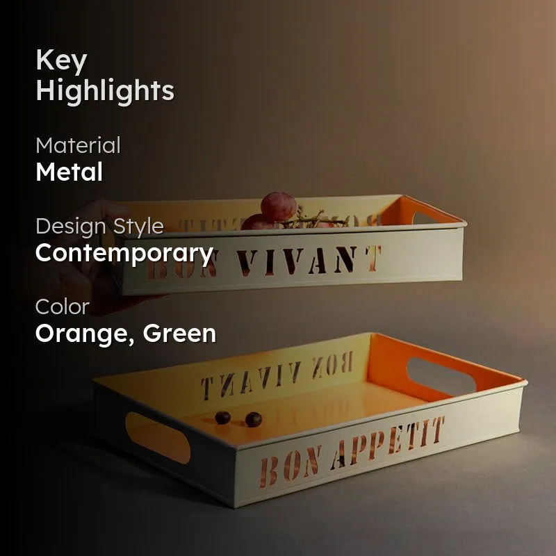Fresh Feast Tray (Orange) - Set Of Two media 2
