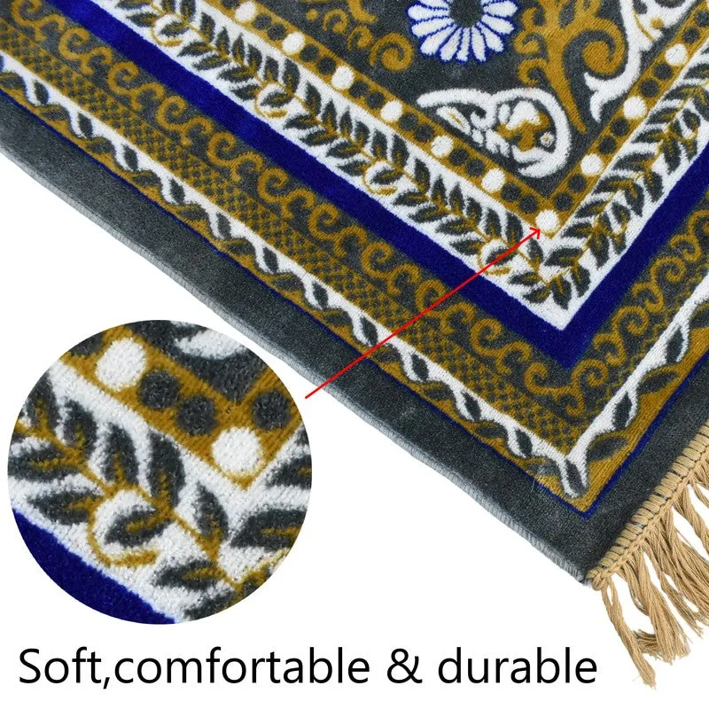 Sakinara Velvet Prayer Mat - Beige,Blue media 5