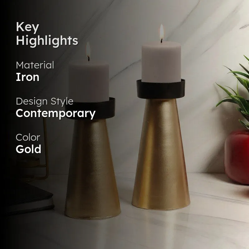 Gilded Glow Candle Holder - Set Of Two media 2