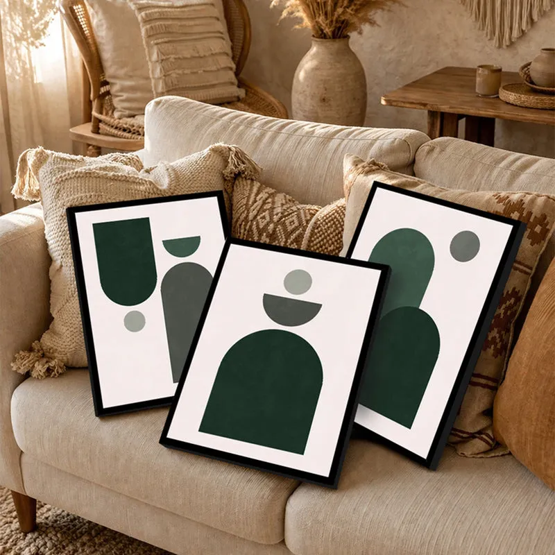 Aestrel Balanced Shapes Minimal Wall Art - Set Of Three media 4