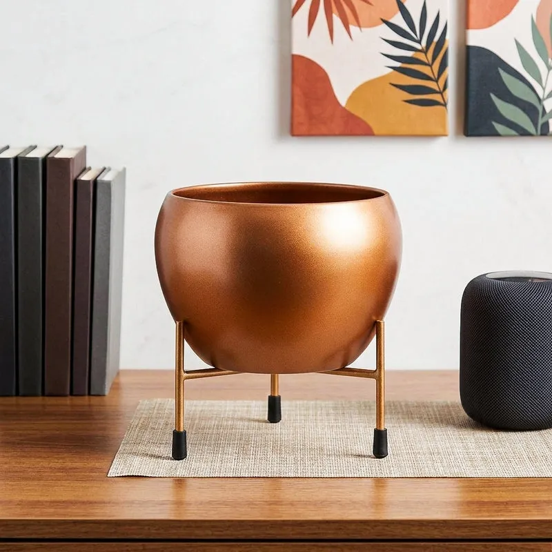 Kyari Therophyte Metal Planter With Stand media 1