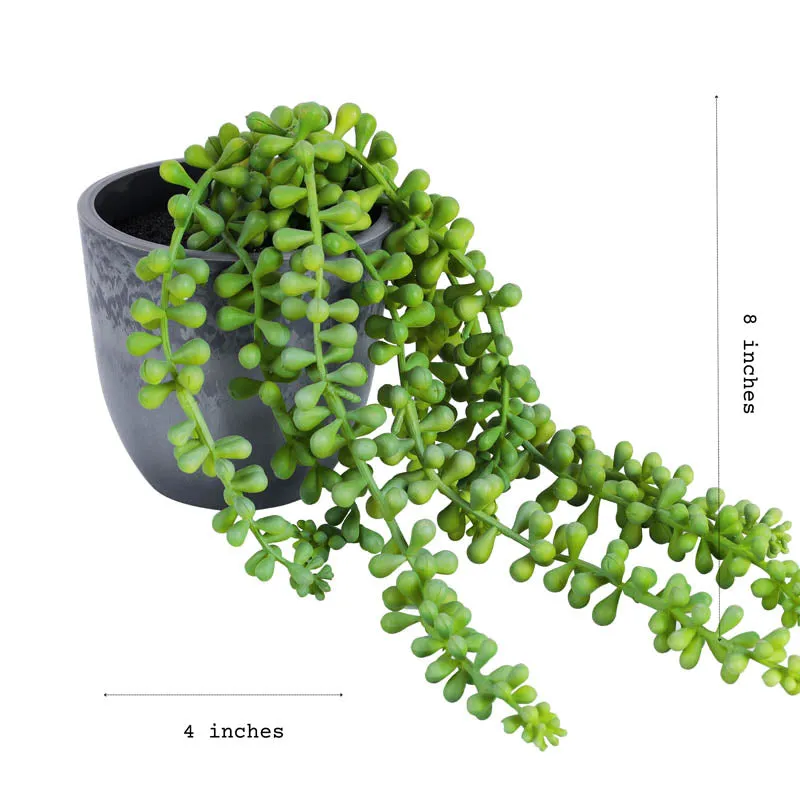 Artificial Mini Succulent With Black Plastic Pot - 1 Feet media 5