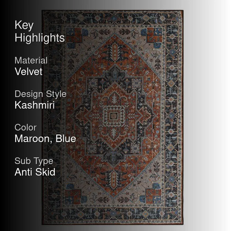 Ruhani Velvet Rectangle Anti-Skid Carpet media 2