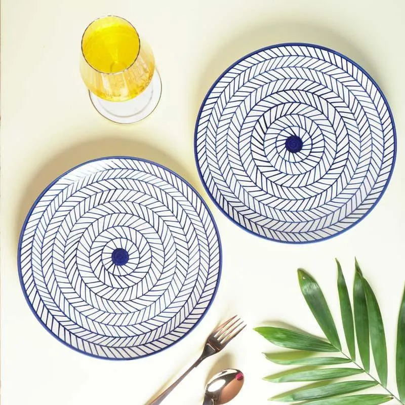Tirion Ceramic Dinner Plate (Blue) - Set Of Two media 1