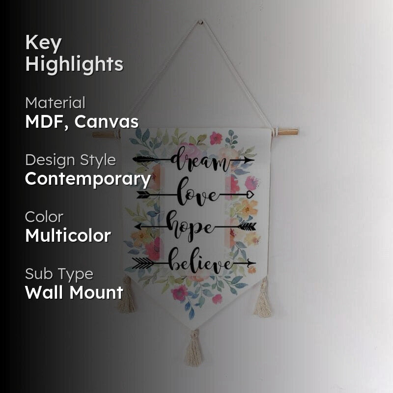 Life Motto Handpainted Canvas Wall Hanging media 2