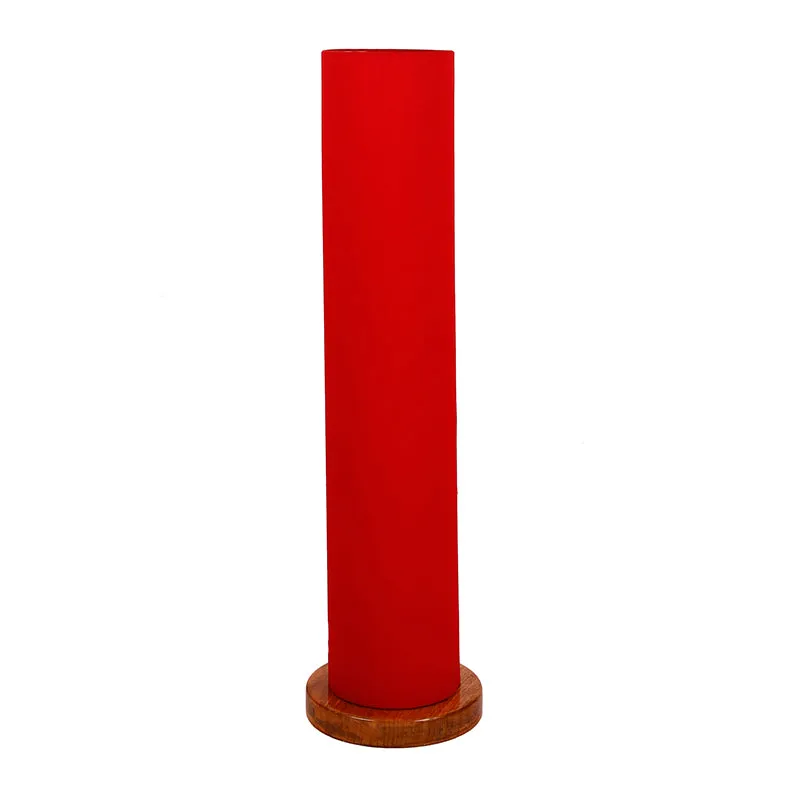 Agia Wooden Tower Floor Lamp With Jute Shade - Red media 3
