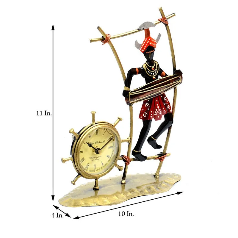 Tribal Lady Artistic Decor Metal Table Clock media 9