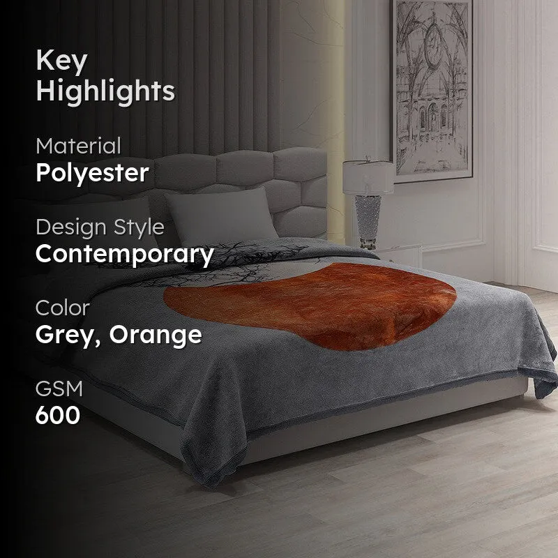 Monte Carlo Autumn Embrace Blanket Grey,Orange) - 600 GSM media 2
