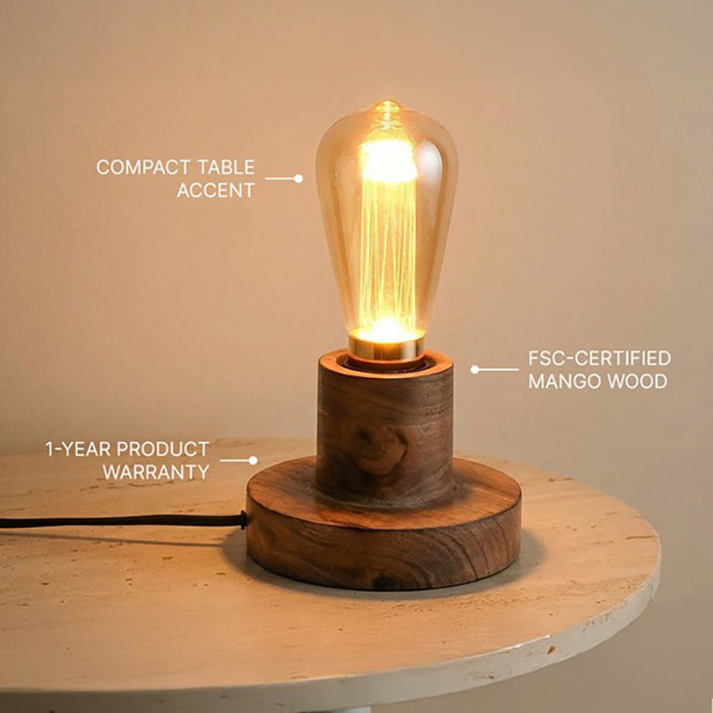 Fig Living Naked Bulb Glass Table Lamp - Brown media 3