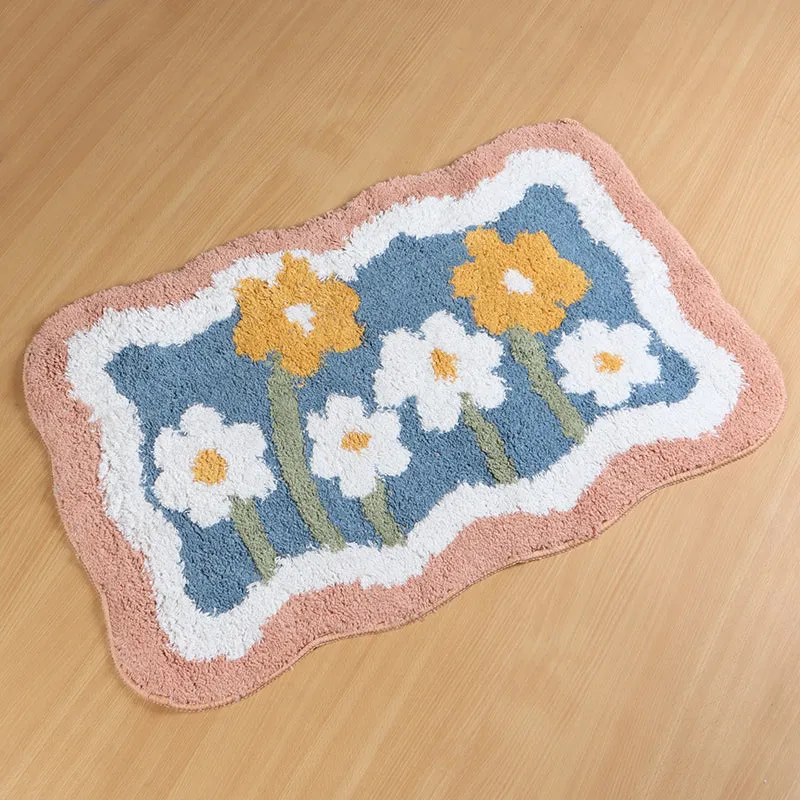 Flower Fields Poly Cotton Bath Mat media 1