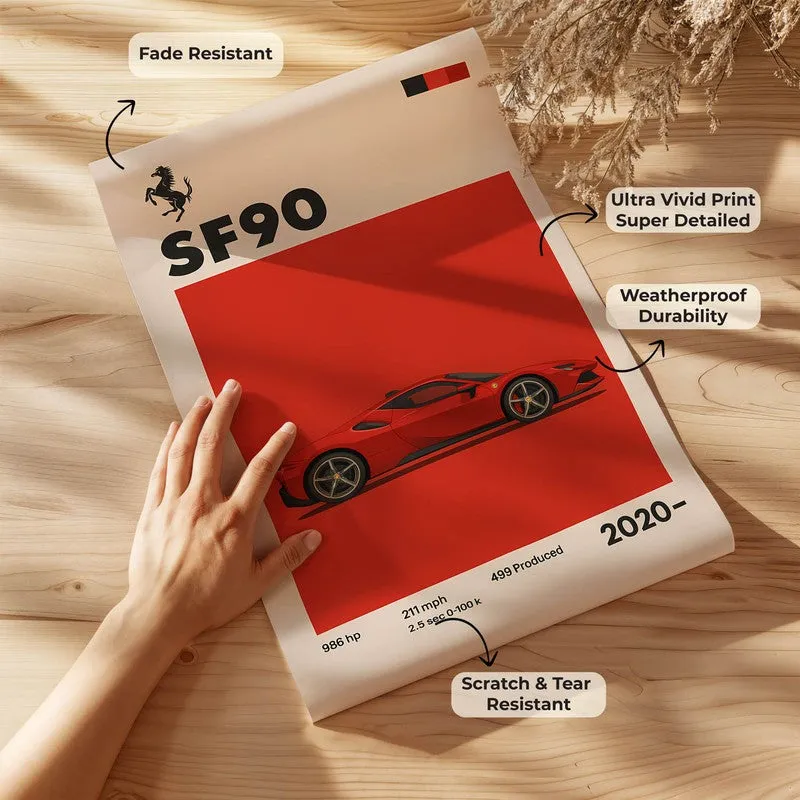 Ferrari SF90 Wall Poster media 7