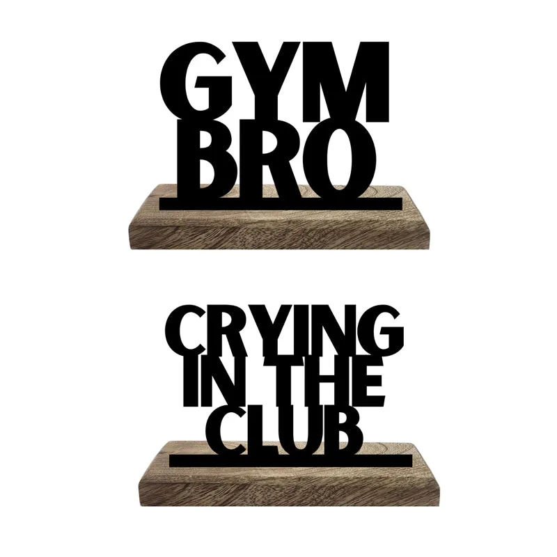 Gym Bro Typography Showpiece - Set Of Two media 4