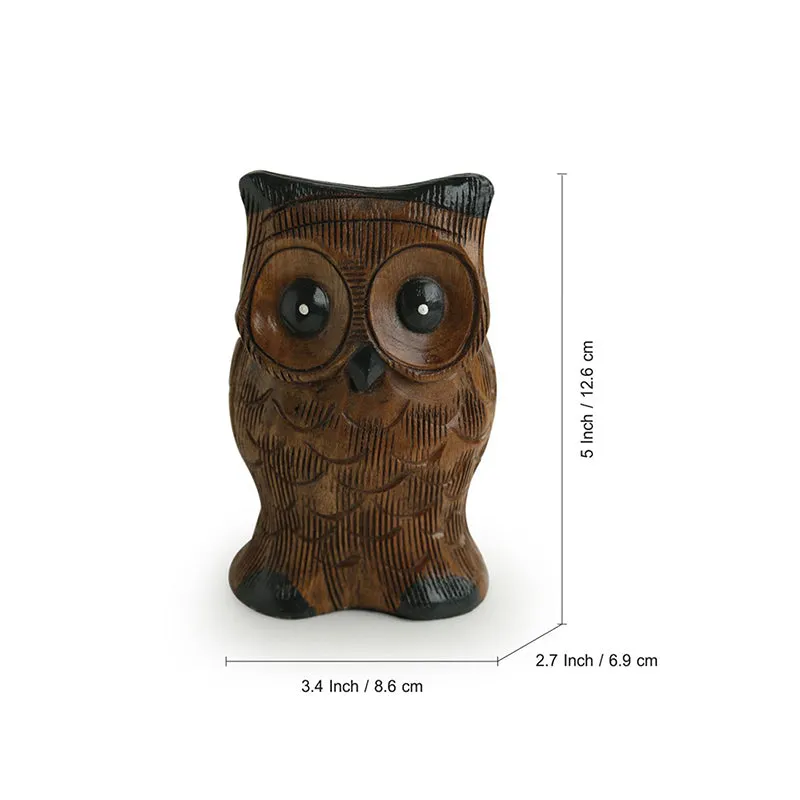 Drishti Hoot Eucalyptus Wood Spectacle Holder media 5