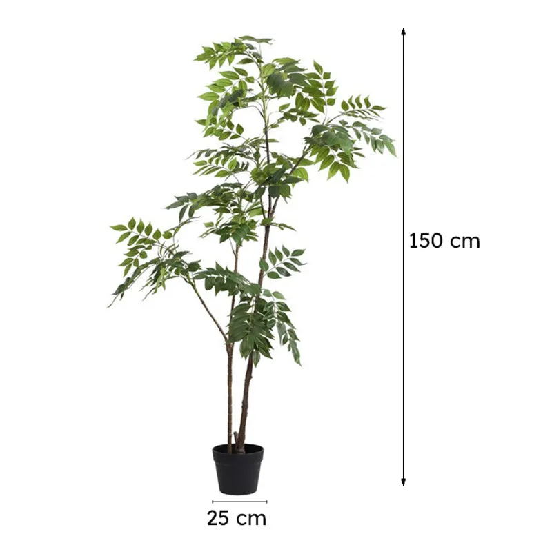 Orxen Bushy Artificial Sumac Plant With Black Plastic Pot 5 ft media 10