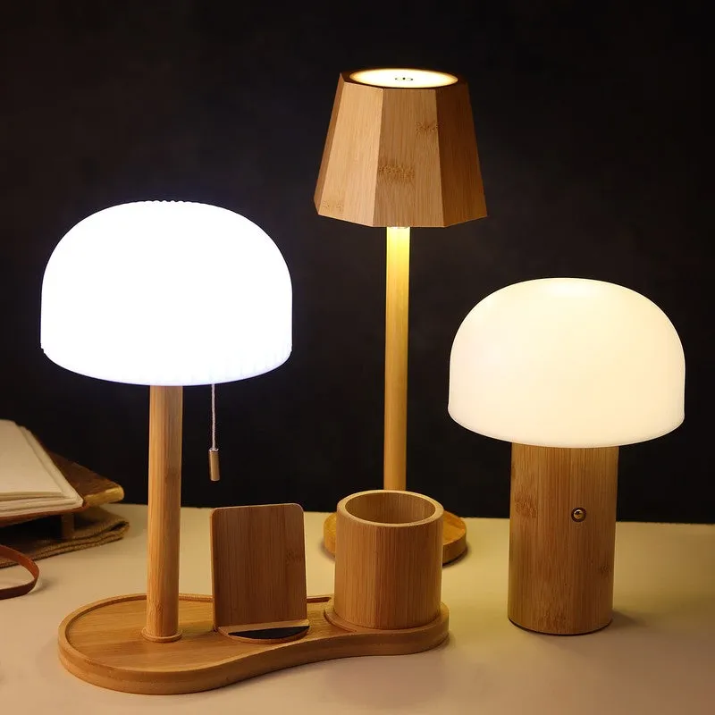 Ulvira Halo Bamboo Table Lamp - Beige,White media 6