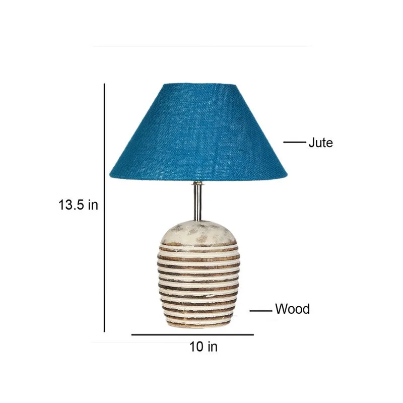 Lumexa Jute Table Lamp With Wooden Base - Blue media 9