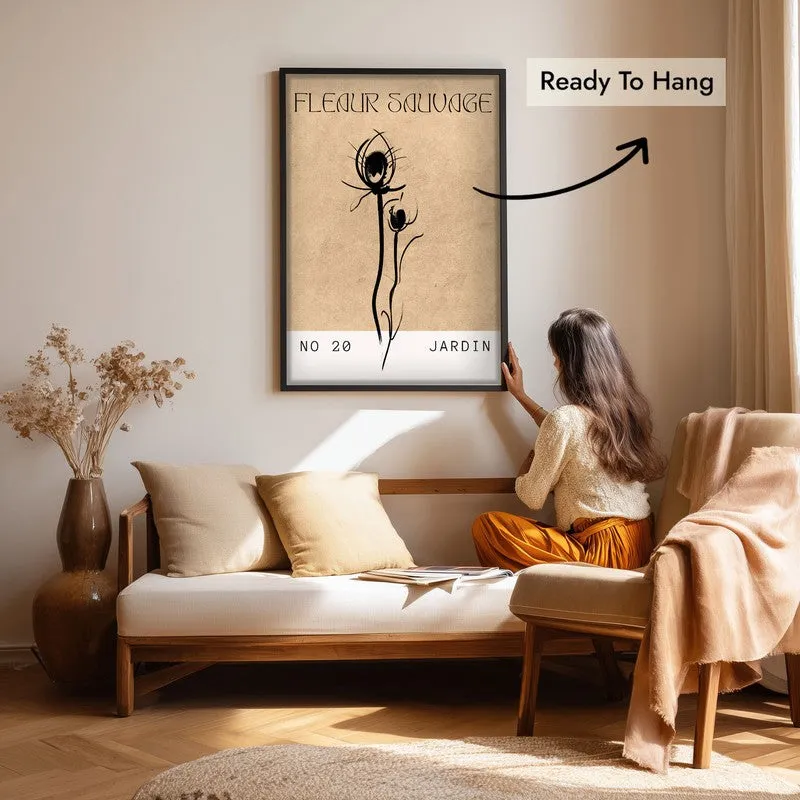 Raw Flora Canvas Wall Painting With Black Frame media 7